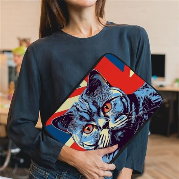 British Cat HP 16" Sleeve - Britain Flag Laptop Sleeve - with Zipper - 1-Sided - Picture 4 of 5